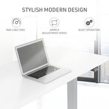 Fortia Sit To Stand Up Standing Desk 140x60cm 72-118cm Electric Height Adjustable 70kg Load White/Silver Frame - Extra Image