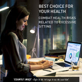 Fortia Sit To Stand Up Standing Desk 120x60cm 72-118cm Electric Height Adjustable 70kg Rated White/White Frame - Side View