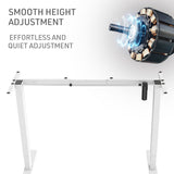 Fortia Sit To Stand Up Standing Desk 120x60cm 72-118cm Electric Height Adjustable 70kg Rated White/White Frame - Top-Down View