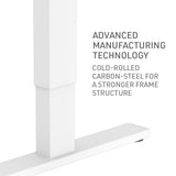 Fortia Sit To Stand Up Standing Desk 120x60cm 72-118cm Electric Height Adjustable 70kg Rated White/White Frame - 45-Degree Angle