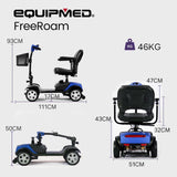 EQUIPMED Mobility Scooter Electric Motorised 4 Wheel Power Portable Folding - Rear View