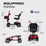EQUIPMED Mobility Scooter For Elderly Motorized Electric Older Adults 4 Riding - Close-Up Angle