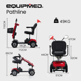 EQUIPMED Mobility Scooter For Elderly Motorized Electric Older Adults 4 Riding - Rear View