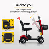 EQUIPMED Mobility Scooter For Elderly Motorized Electric Older Adults 4 Riding - Close-Up Angle
