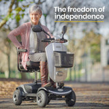 EQUIPMED Mobility Scooter Electric Motorized Ride On E-Scooter for Elderly Older Adult Handicap Aid - Side View