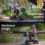 EQUIPMED Mobility Scooter Electric Motorized Ride On E-Scooter for Elderly Older Adult Handicap Aid - Extra Image