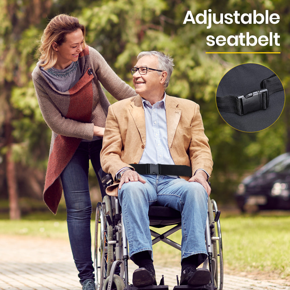 EQUIPMED 24 Inch Portable Folding Wheelchair 24 Mobility Wheel Chair Alloy, Senior Elderly Aid