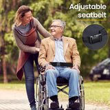 EQUIPMED 24 Inch Portable Folding Wheelchair 24 Mobility Wheel Chair Alloy, Senior Elderly Aid - Side View