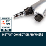 UNIMAC Air Impact Wrench Kit 17pc 1/2 Rattle Gun Set Socket Pneumatic Metric - Side View