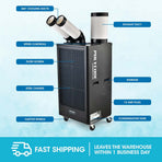 POLYCOOL 4.5kW Portable Industrial Spot Cooler, with Twin Cooling Ducts, 15A Plug