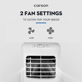 CARSON 3-in-1 Portable Air Conditioner Dehumidifier Fan Cooler Aircon 7000 BTU - Top-Down View