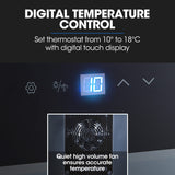 POLYCOOL 33L 12 Bottle Wine Bar Fridge Countertop Cooler Compressor Mirrored Glass Door, Black - Top-Down View