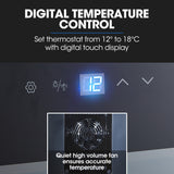 POLYCOOL 47L 18 Bottle Wine Bar Fridge Countertop Cooler Compressor Mirrored Glass Door, Black - Top-Down View