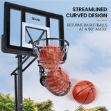 DR. DUNK Basketball Return System, with 360 Degree Universal Attachment - Side View