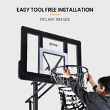 DR. DUNK Basketball Return System, with 360 Degree Universal Attachment - 45-Degree Angle