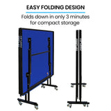 Proflex Table Tennis Table, with 4 Player Ping Pong Paddle and Pingpong Ball Pack - Rear View