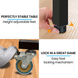 Proflex Table Tennis Table, with 4 Player Ping Pong Paddle and Pingpong Ball Pack - Close-Up Angle