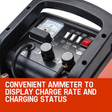 ROSSI 280 Amp Car Battery Charger, 12v/24v Jump Starter, for ATV Boat Truck Tractor, 15A Plug - 45-Degree Angle