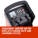 ROSSI 750 Amp Car Battery Charger, 12v/24v Jump Starter, for ATV Boat Truck Tractor, 15A Plug - 45-Degree Angle