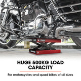 T-REX 500kg Motorcycle Scissor Jack Lift Stand for Motorbike Quad Bike - Top-Down View
