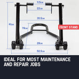 T-REX Motorcycle Stands Front & Rear Heavy-Duty Motorbike Lift Paddock Steel - Side View