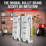 BULLET 2 x 2M Loading Ramp Aluminium Folding ATV Quad Bike Golf Buggy Pair Ramps - Front View