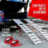 BULLET 2 x 2M Loading Ramp Aluminium Folding ATV Quad Bike Golf Buggy Pair Ramps - 45-Degree Angle