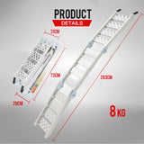 BULLET Folding Ramp 2M Loading Aluminium Motorcycle Motorbike ATV Quad Bike - Rear View