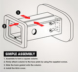 JAXSYN Receiver Extension (40mm to 180mm) for Novelty Tow Hitch Covers - Top-Down View