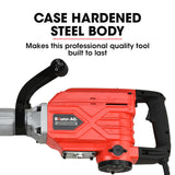 Baumr-AG 2300W Pro-Grade Electric Demolition Jackhammer, with 3 Bonus Chisels, Carry Case - Low Angle