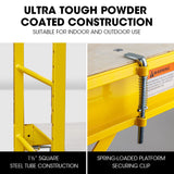 Baumr-AG 1.9 x 0.8 x 1.8m Adjustable Mobile Scaffold Platform, Guard Rail, Outrigger Wheel Set, Trapdoor Hatch - Top-Down View