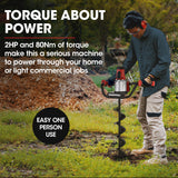 Baumr-AG 1500W Electric Post Hole Auger Digger - Front View