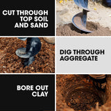 Baumr-AG 1500W Electric Post Hole Auger Digger - Side View