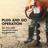 Baumr-AG 1500W Electric Post Hole Auger Digger - Low Angle