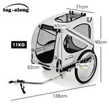 TAG-ALONG Pet & Cargo Bike Trailer, Bicycle Pet & Cargo Trailer, Cargo Carrier, Grey - Front View