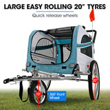 TAG-ALONG Pet & Cargo Jogger Bike Trailer, Pull Behind Bicycle Trailer Carrier Stroller, Blue - 45-Degree Angle