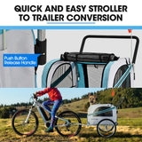 TAG-ALONG Pet & Cargo Jogger Bike Trailer, Pull Behind Bicycle Trailer Carrier Stroller, Blue - Rear View