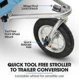 TAG-ALONG Pet & Cargo Jogger Bike Trailer, Pull Behind Bicycle Trailer Carrier Stroller, Blue - Extra Image