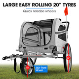 TAG-ALONG Pet & Cargo Jogger Bike Trailer, Pull Behind Bicycle Trailer Carrier Stroller, Grey - 45-Degree Angle