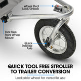 TAG-ALONG Pet & Cargo Jogger Bike Trailer, Pull Behind Bicycle Trailer Carrier Stroller, Grey - Extra Image