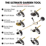Baumr-AG 65CC Brushcutter Whipper Snipper Trimmer Brush Cutter Multi Pole Tool - Front View