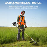 Baumr-AG 65CC Brushcutter Whipper Snipper Trimmer Brush Cutter Multi Pole Tool - Close-Up Angle