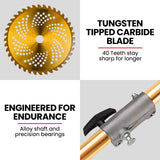 Baumr-AG 65CC Brushcutter Whipper Snipper Trimmer Brush Cutter Multi Pole Tool - Low Angle