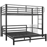 KINGSTON SLUMBER Metal Single Loft Bed And Double Underbed Frame, Multifunctional, Space Saving with