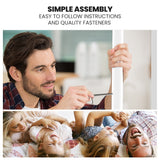 KINGSTON SLUMBER 2in1 King Single Metal Bunk Bed Frame, with Modular Design, Matte White - Low Angle