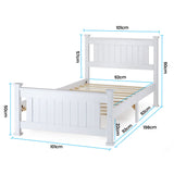 KINGSTON SLUMBER Single Wooden Bed Frame, Bedroom Furniture for Kids and Adults - Front View