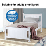 KINGSTON SLUMBER Single Wooden Bed Frame, Bedroom Furniture for Kids and Adults - Close-Up Angle