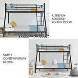 Kingston Slumber Metal Single over Double Bunk Bed Frame, Dark Matte Grey - Front View