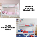 Kingston Slumber Triple Wooden Single Over Double Bunk Bed Frame for Kids, Convertible Design, White - Front View