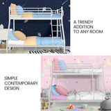 KINGSTON SLUMBER Single over Double Metal Bunk Bed Frame, Matte White - Front View